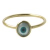 apop nyc Goldtone Sterling Silver Blue Evil Eye Thin Ring