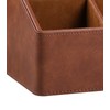 MEIBOOCH PU Leather Desk Organizer, Luxury Remote Control Holder for