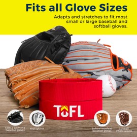 TOFL Baseball Glove Wrap | Premium Elastic Band for Perfect Glove Shape, Break-in & Maintenance | Shape Locker for Men’s & Women’s Softball, Adult & Youth Baseball Mitts, Fits Big & Small Sizes