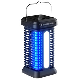 Syluris Bug Zapper Outdoor Indoor, Upgraded 3 in 1 Solar Mosquito Zapper Portable Rechargeable with LED & Control Auto On/Off, Waterproof Fly Zapper for Patio, Backyard, Farm, Kitchen, Living Room