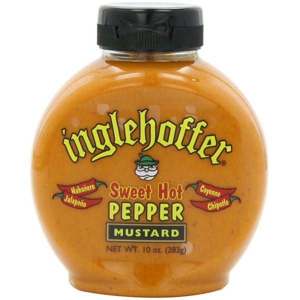 Inglehoffer Mustard, Sweet Hot Pepper, 10 Ounce (Pack of 6)