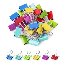 Mr. Pen- Binder Clips, 1.25 inch, 25 Pack, Colored Colored Binder Paper Clips Medium Size, Paper Clamps for Office Supplies, Home, School, Business, Document Organizing