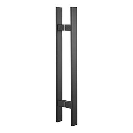 TOGU TG-6018 24 inches Solid Standoffs Heavy-Duty Commercial Grade-304 Stainless Steel Push Pull Door Handle/Barn Door Pull Handle/Glass Pulls, Matte Black Finish