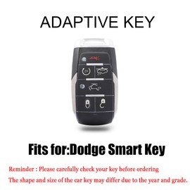 HIBEYO Key Fob Cover for 2020 2021 2022 Dodge Ram Truck Journey RMA1500 2500 3000 Key Case Shell Holder Accessories with Keychains for RAM 6 Buttons Car Key-Blue