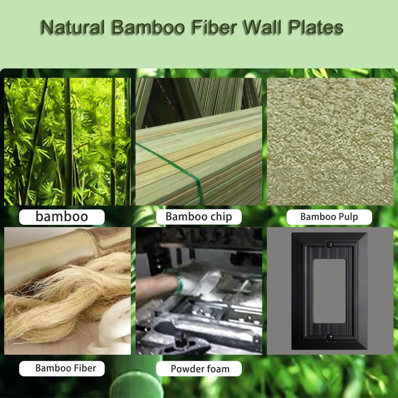 Beadboard Outlet Covers Wall Plates, Bamboo Fiber Light Switch Covers,