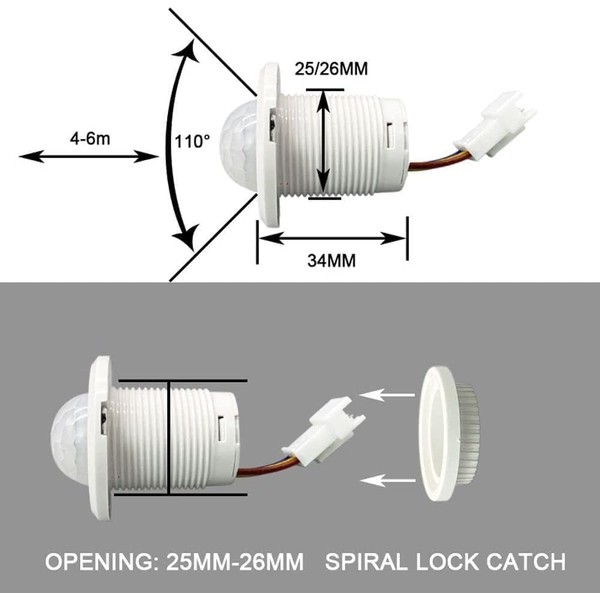Motion Sensor Light Switch 110-220V Pir Sensor Smart Detection Time