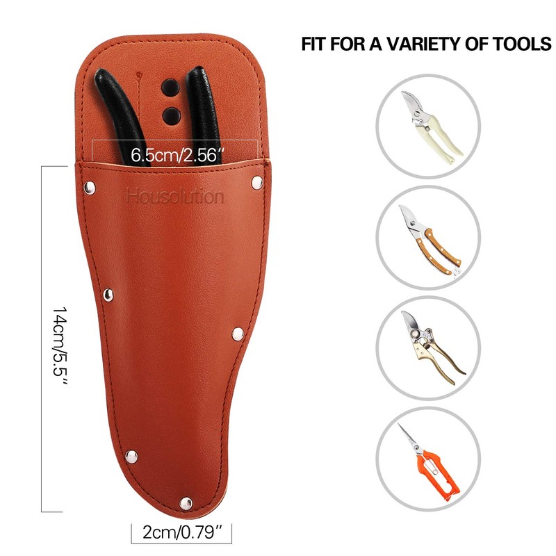 Housolution Garden Pruner Sheath, Pruner Tool Holster, Premium PU Leather