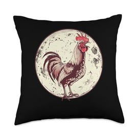 Serama Chicken Howling At The Moon Throw Pillow