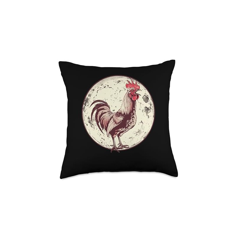 Serama Chicken Howling At The Moon Throw Pillow
