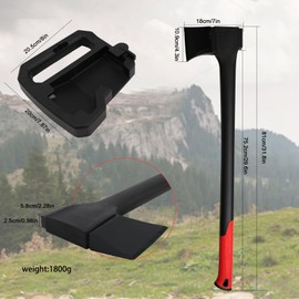 Hatchet Axe for Wood Chopping and Kindling,V Grind Blade, 18" Ax Tool for Splitting Firewood & Outdoor Survival, Gardening, Hiking for Splitting Firewood & Outdoor Survival, Gardening, Hiking(M)