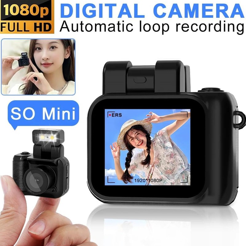 Micro Digital Camera Thumb Camera with Flash Light Retro Compact