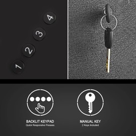 Digital Slider Handgun Gun Safe for Nightstand, Desk, Bed Side, Wall, Truck - Auto Sliding Door Hand Gun Safe for Pistol