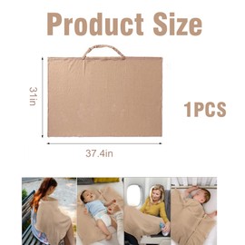 Nursing Apron Nursing Cover 1 Piece Nursing Cover - Soft Breathable Cotton Muslin - Multi-Purpose Cover (Khaki)