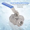 3 Way Ball Valve 1/2in DN15 304 Stainless Steel Female