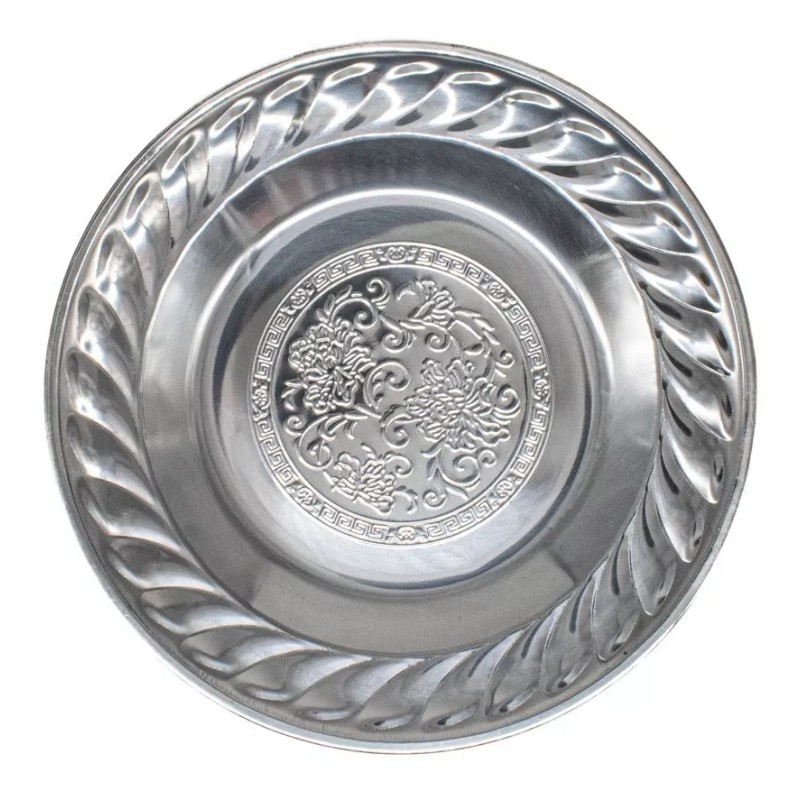 AJC 6 Platos Base Acero Inoxidable Restaurante Redondo 20 Cm