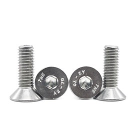 Fullerkreg 18-8 Stainless Steel Hex Drive Flat Head Screw M10 x 1.5 mm Thread Size, 25 mm Long,Packs of 10