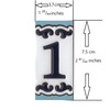 Daniella-M2 Spanish Hand-painted Ceramic Dark Blue Number With Dark Blue