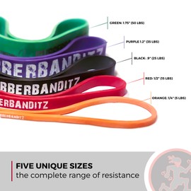 Rubberbanditz - Bandas extra gruesas para glúteos y piernas, mini lazo para caderas, muslos, glúteos, abdominales, bandas de resistencia de cadera para entrenamiento, equipo perfecto para gimnasio en