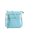 Bandolera funcional con múltiples bolsillos, Azul (Sky Blue), Talla unica