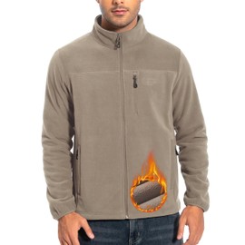 Pioneer Camp Fleece Jacket Men Full Zip Polar Lightweight Casual Soft Warm Outwear Windproof with Chest Pocket