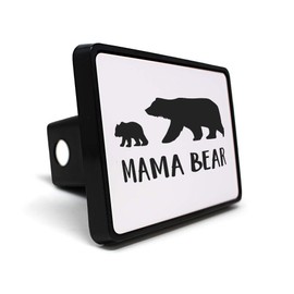 Style In Print Trailer Hitch Cover Mama Bear K16 Wild Animals Plastic 2 Inches Truck Receiver Black Border Design Only
