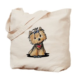 CafePress Tiny Heart Yorkie Tote Bag Natural Canvas Tote Bag, Reusable Shopping Bag