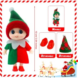 POPOYU 3Pcs Tiny Baby Elf Doll Elf Twins Tiny Christmas Dolls,Christmas Novelty Toys Elf Accessories for Little Girls and Boys Gift Cute Xmas Baby Elf Dolls for Kids Christmas New Year Decorations