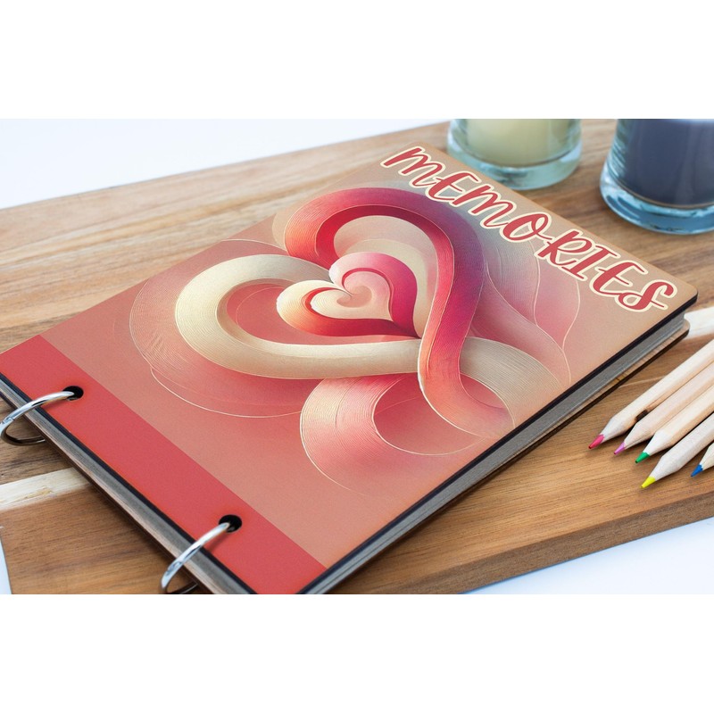 Heartfelt Memories: Romantic Spiral-Bound Scrapbook Keepsake (scrap-kf24-hrtcremmg)