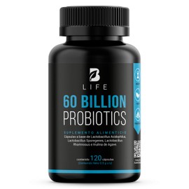 60 Billones de Probióticos 3 diferentes Cepas 120 Cápsulas Veganas. Ingredientes naturales. 60 Billion Probiotics B Life.