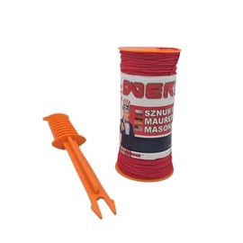 WERHE Mason's Line on Spool Diameter 1.8 mm 150 m Length with Handle - Plaster Cord Red - Braided Polypropylene Construction Line - Knot-Resistant, Tear-Resistant and Durable