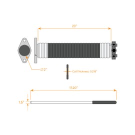 HardwareX supply Electrophoresis Garage Door Torsion Spring 2" (Pair) with Non-Slip Winding Bars and Gloves Minimum of 18,000 Cycles (.218"x2"x23")