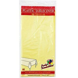 Party Dimensions Single-Count Rectangular Plastic Table Cover, 54 by 108-Inch, Yellow