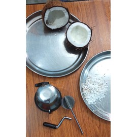 Stainless Steel Coconut Scraper with Vacuum Base, Coconut Grater Machine, Coconut Crusher Manual Hand Roller, Stainless Steel Coconut Scrapper Shredder Cutter, Manual Coconut Scraper, Coconut Chopper