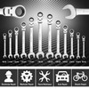 DURATECH Flex-Head Ratcheting Wrench Set, Combination Wrench Set, 72 Tooth,
