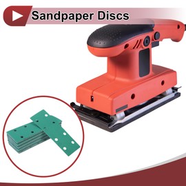 HEROFFIX 50 Pcs Sanding Discs Wet Dry Waterproof Hook & Loop Sandpaper for Woodworking, Automotive Refinishing 7.80"x2.76" 8 Hole 100 Grit Green White Corundum