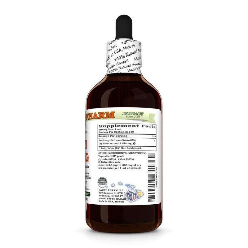 San Leng (Scirpus Fluviatilis) Dry Root Glycerite, Made in Hawaii,
