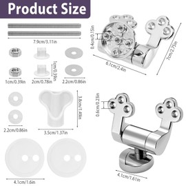 Dadabig Toilet Seat Hinge Zinc Alloy Toilet Lid Hinges for Toilet Seat with Soft Close Toilet Seat Replacement Hinge with Fittings Repair Parts for Toilet Seats