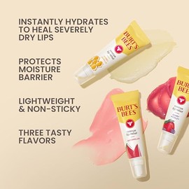 Burt's Bees Burt's Bees Rescue Lip Relief, Watermelon, Hydrating Lip Balm for Dry Cracked Lips, with Responsbily Sourced Beeswax and Shea Butter, 100% Natural Origin, 1 Squeezy Tube, 0.35oz