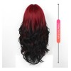 Rojo Vino Pelucas Mujer Dama Larga Ondulada Cabello Natural