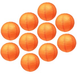 Mudra Crafts Orange Paper Lanterns Wedding Party Decorations - 12 in 10 Round Japanese Chinese Lanterns Decorative Hanging Ceiling Decorations Lamp Shade