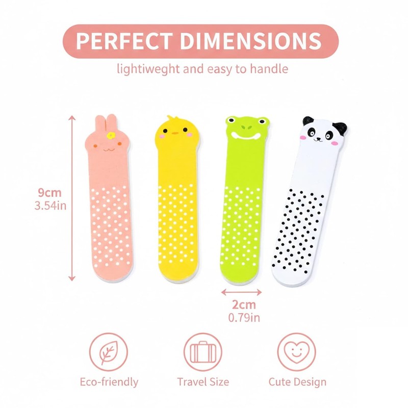 BDEPSTR Pack of 10 double-sided disposable nail files, cute animal