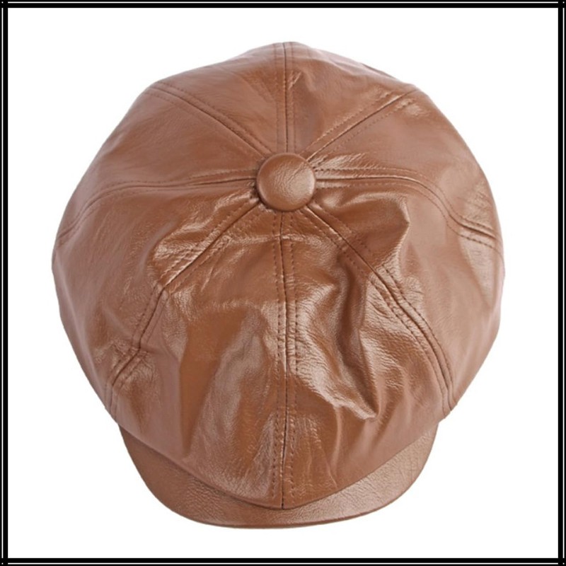White Fang CA878 Plain Leather Newsboy Hat, Outdoors, Climbing, Walking,