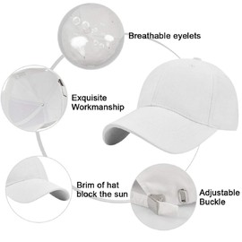Tuopuda Baseball Cap Men Women Sports Cap 6-Panel Unisex Baseball Cap Outdoor Retro Hat Pure Colour Baseboard Baseball Cap Adjustable Plain Baseball Cap Baseball Cap Summer Trucker Hat, White