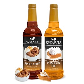 Syruvia Holiday Syrup Variety Pack Apple Crisp & Pumpkin pie - 25.4oz - 2-Flavor Holiday Gift Set, Gluten-Free, Kosher (2-Pack)