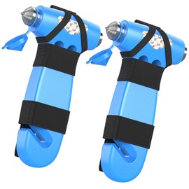 BSUXMAFG Car Safety Hammer, 3-in-1 Emergency Escape Tool with Window Breaker and Seat Belt Cutter, 2 Pack Safety Emergency Car Escape Tool for Car, Office, Home