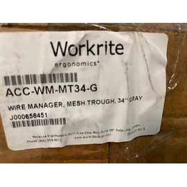 Workrite ACC-WM-MT34-G Wire Manager Mesh Cable Trough, Gray (NEW)