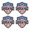 StickerSector Hard Hat American Made Shield 4 Pack Stickers -