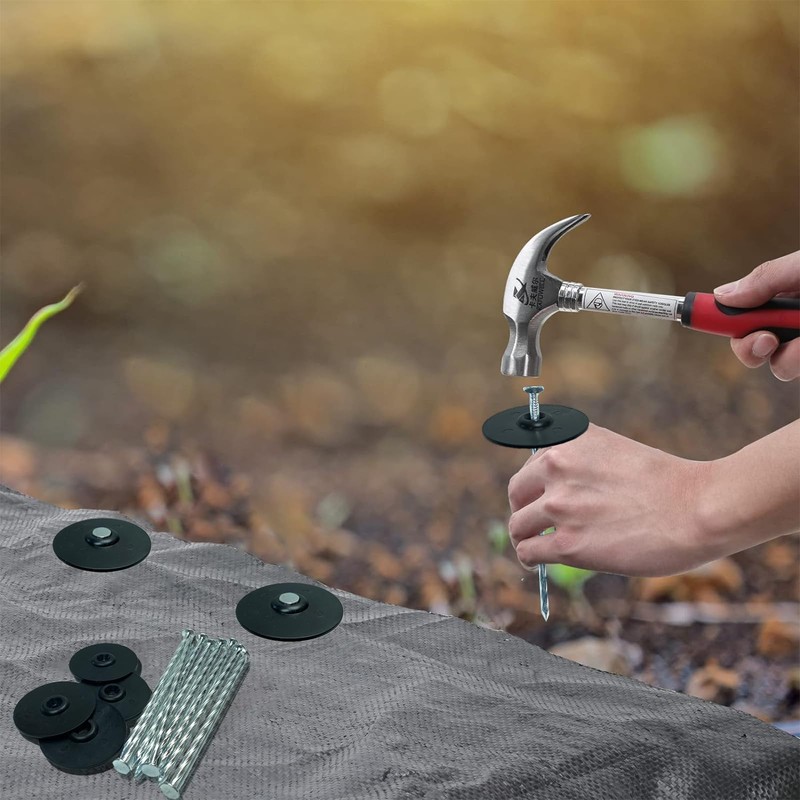 Garden Stakes with Gasket Spiral, 6in Galvanized Steel Turf Nails