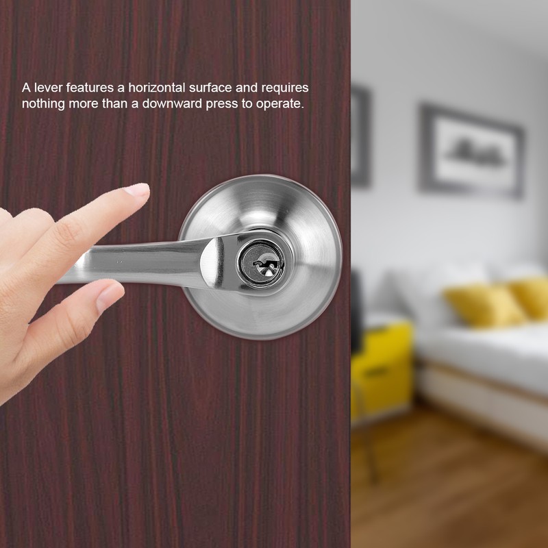 Zinc Alloy Entrance Bedroom Privacy 3 Lever Door Handle Lock