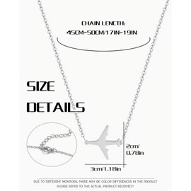 WUNZILO 1 x Women's Stainless Steel Aeroplane Pendant Necklace, 18 K Gold-Plated, Gift Valentine's Day, Birthday for Women and Girls, with Gift Box